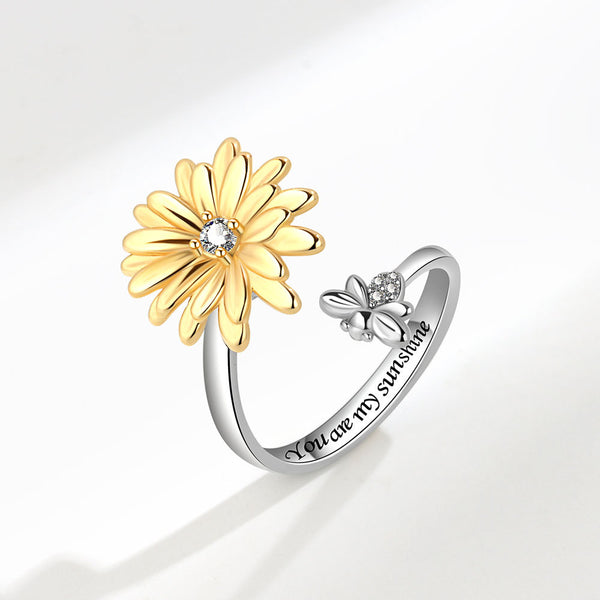 Daisy Flower Anxiety Fidget Spinner Ring