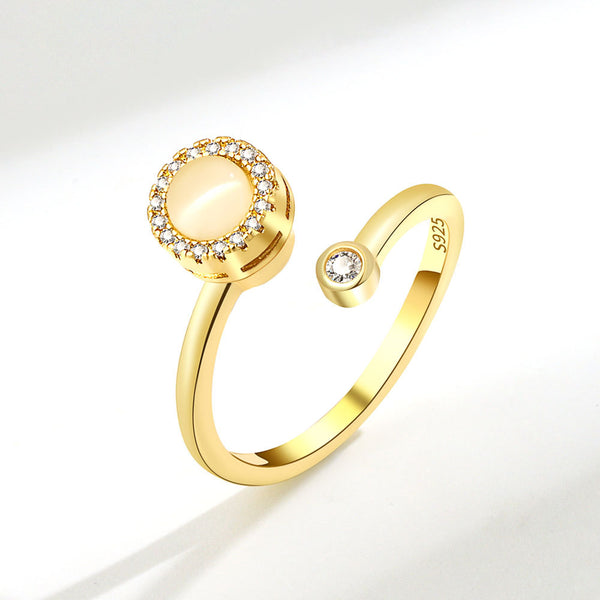 Opal Anxiety Fidget Spinner Ring