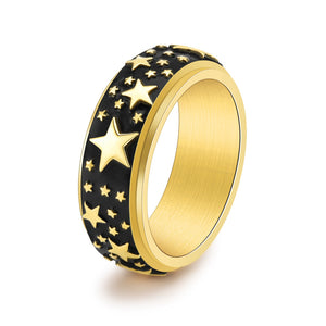 Custom Star Anxiety Fidget Spinner Band Ring