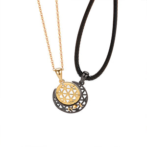 Sun Moon Matching Couple Rope Necklace