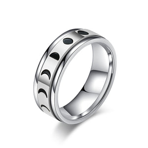Moon Phase Anxiety Fidget Spinner Ring