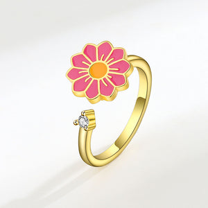 Rosa Blume Angst Fidget Spinner Ring