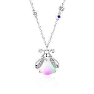 Moonstone Firefly Charm Pendant Necklace