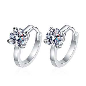 Moissanite Small Hoop Wedding Earrings