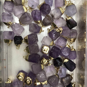 Natural Crystal Raw Stone Pendant Necklace