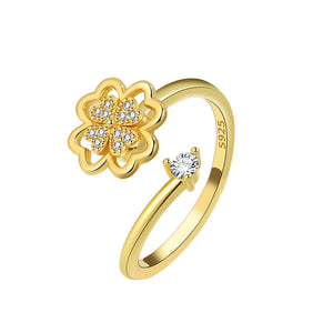 Four Leaf Clover Fidget Spinner Bypass Ring