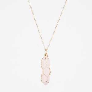 Crystal Raw Stone Healing Pendant Necklace