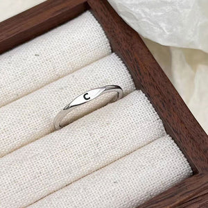 Silver Initial Letter Stacking Band Ring