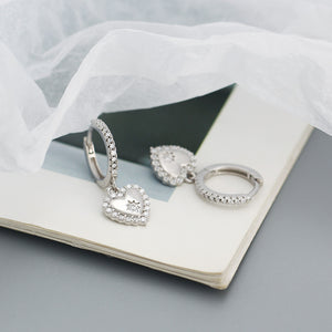 Heart Star Dangle Drop Hoop Earrings