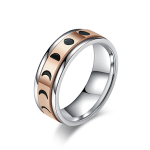 Moon Phase Anxiety Fidget Spinner Ring