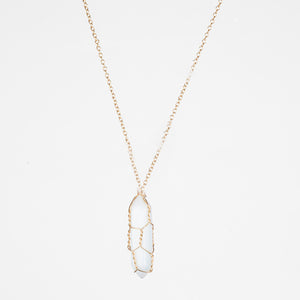 Crystal Raw Stone Healing Pendant Necklace