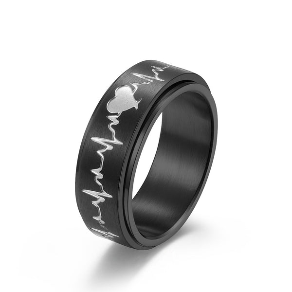 Heartbeat Anxiety Fidget Spinner Ring