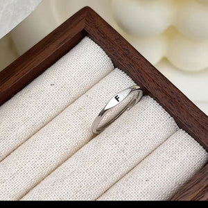 Silver Initial Letter Stacking Band Ring