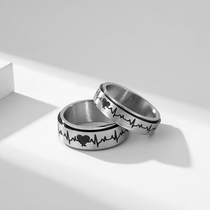 Heartbeat Anxiety Fidget Spinner Band Ring