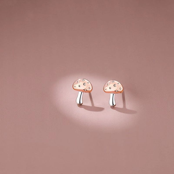 Dainty Cute Mushroom Stud Earrings