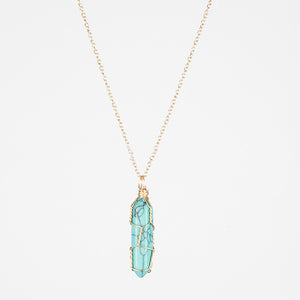 Crystal Raw Stone Healing Pendant Necklace