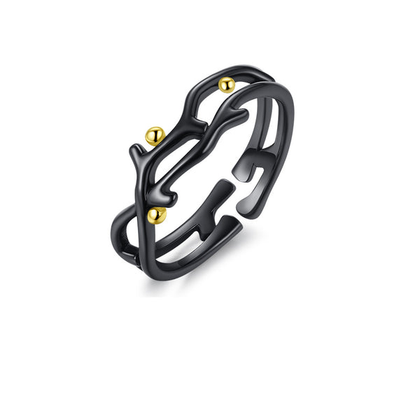 Black Firefly Branch Couple Ring