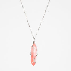Crystal Raw Stone Healing Pendant Necklace