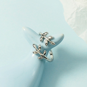 Olive Tree Leaf Branch Stacking Bypass Ring