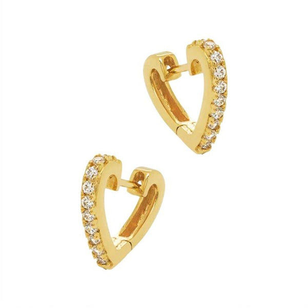 Dainty Gold Heart Huggie Earrings