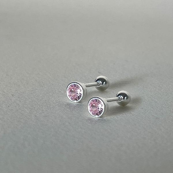Tiny Colored Gemstone Stud Earrings
