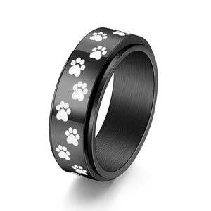 Dog Paw Anxiety Fidget Spinner Band Ring