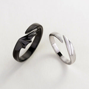 Angel Devil Wing Couple Matching Band Ring - Perimade & Co.