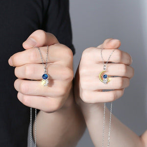 Astronaut Moon Star Couple Matching Necklace - Perimade & Co.