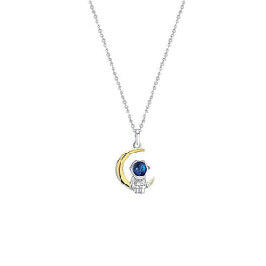 Astronaut Moon Star Couple Matching Necklace - Perimade & Co.