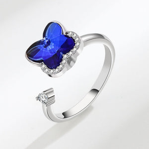 Blue Butterfly Anxiety Fidget Spinner Ring - Perimade & Co.