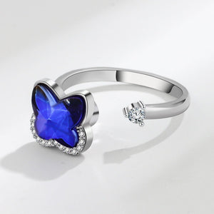 Blue Butterfly Anxiety Fidget Spinner Ring - Perimade & Co.