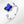 Silver ring with a blue butterfly-shaped gem on a white background