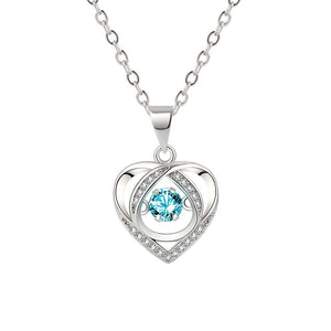 Blue Dancing Stone Heart Pendant Necklace - Perimade & Co.