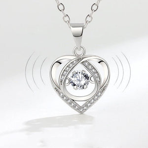 Blue Dancing Stone Heart Pendant Necklace - Perimade & Co.