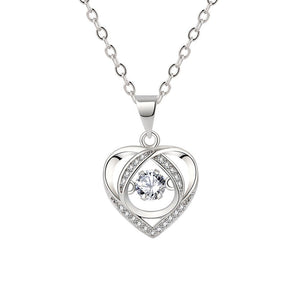 Blue Dancing Stone Heart Pendant Necklace - Perimade & Co.