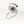 A silver ring with a large blue and clear cubic zirconia evil eye-shaped inset, designed as a fidget spinner.