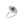 A silver ring with a large blue and clear cubic zirconia evil eye-shaped inset, designed as a fidget spinner.