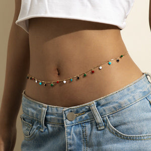 Boho Bead Heart Charm Waist Belly Chain - Perimade & Co.