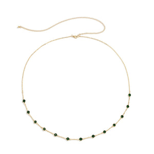 Boho Green Crystal Bead Waist Belly Chain - Perimade & Co.