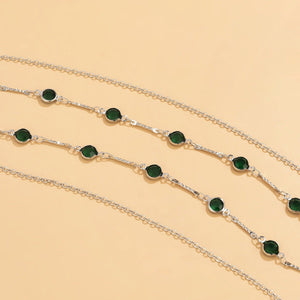 Boho Green Crystal Bead Waist Belly Chain - Perimade & Co.
