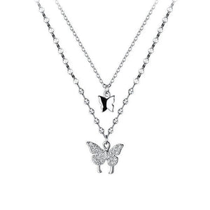 Butterfly Charm Double Chain Necklace - Perimade & Co.