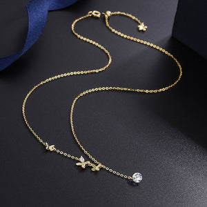 Butterfly Charm Pendant Layering Y Necklace - Perimade & Co.