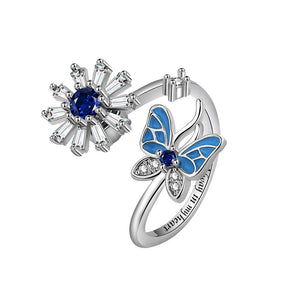 Butterfly Flower Fidget Spinner Bypass Ring - Perimade & Co.