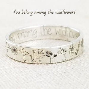 Butterfly Wildflower Matching Band Ring - Perimade & Co.