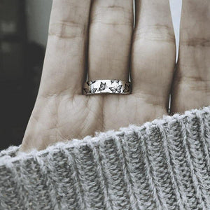 Butterfly Wildflower Matching Band Ring - Perimade & Co.