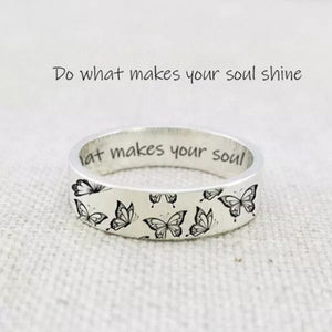 Butterfly Wildflower Matching Band Ring - Perimade & Co.