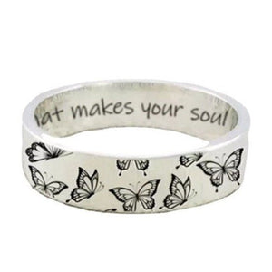 Butterfly Wildflower Matching Band Ring - Perimade & Co.
