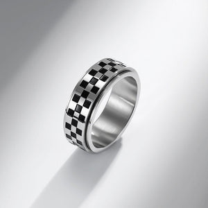 Checkered Flag Fidget Spinner Band Ring - Perimade & Co.