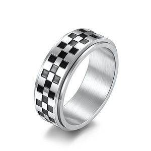 Checkered Flag Fidget Spinner Band Ring - Perimade & Co.