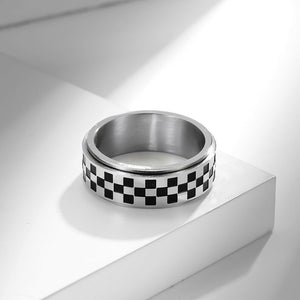 Checkered Flag Fidget Spinner Band Ring - Perimade & Co.